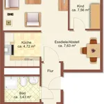 Miete 2 Schlafzimmer wohnung von 59 m² in Helbersdorf