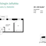 Vuokraa 2 makuuhuoneen asunto, 51 m² paikassa Jätkäsaari,