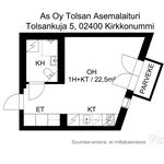 Rent 1 bedroom apartment of 22 m² in Kirkkonummi