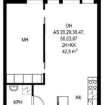 Rent 2 bedroom apartment of 42 m² in Helsinki