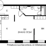 Vuokraa 2 makuuhuoneen asunto, 59 m² paikassa Hämeenlinna