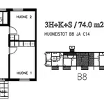 Vuokraa 3 makuuhuoneen asunto, 74 m² paikassa Kuopio