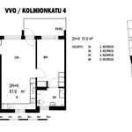 Rent 2 bedroom apartment of 51 m² in Tampere