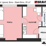 Pronajměte si 1 ložnic/e byt o rozloze 35 m² v Brno