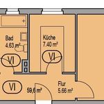 Rent 1 bedroom apartment of 58 m² in Mönchengladbach