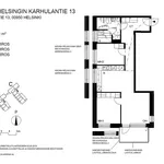 Vuokraa 3 makuuhuoneen asunto, 74 m² paikassa Helsinki