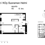 Vuokraa 2 makuuhuoneen asunto, 55 m² paikassa Suorama,