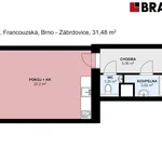 Pronajměte si 1 ložnic/e byt o rozloze 31 m² v Brno