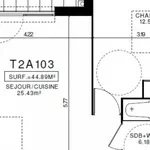 Appartement de 44 m² avec 2 chambre(s) en location à Clermont Ferrand