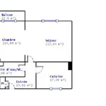 Appartement de 39 m² avec 2 chambre(s) en location à Marseille