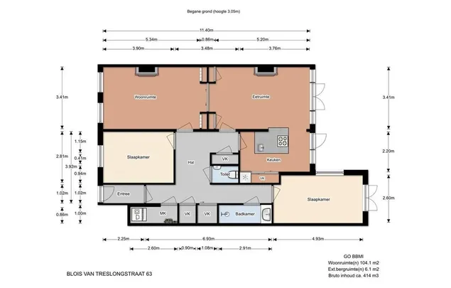 Huur 4 slaapkamer appartement van 104 m² in Den Haag