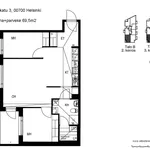 Rent 3 bedroom apartment of 69 m² in Helsinki