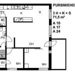 Vuokraa 3 makuuhuoneen asunto, 71 m² paikassa Lahti