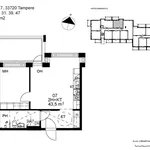 Vuokraa 2 makuuhuoneen asunto, 43 m² paikassa Tampere