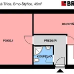 Pronajměte si 1 ložnic/e byt o rozloze 45 m² v Brno