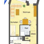 Miete 1 Schlafzimmer wohnung von 35 m² in Detmold