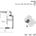 Rent 2 bedroom apartment of 45 m² in Vantaa