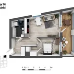 Vuokraa 2 makuuhuoneen asunto, 45 m² paikassa Pohjois-Pasila,