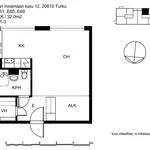 Rent 1 bedroom apartment of 32 m² in Turku