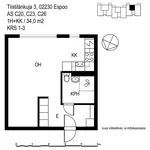 Rent 1 bedroom apartment of 34 m² in Espoo