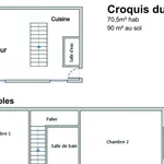 Appartement de 71 m² avec 3 chambre(s) en location à Paris