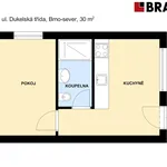 Pronajměte si 2 ložnic/e byt o rozloze 30 m² v Brno