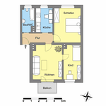 Miete 3 Schlafzimmer wohnung von 56 m² in Dessau-Roßlau