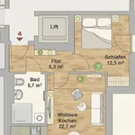 Miete 2 Schlafzimmer wohnung von 48 m² in Dresden