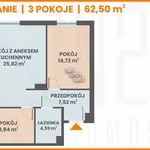 Rent 3 bedroom apartment of 62 m² in Krakow