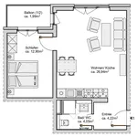 Rent 2 bedroom apartment of 51 m² in Leipzig