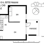 Vuokraa 2 makuuhuoneen asunto, 41 m² paikassa Helsinki