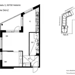 Vuokraa 2 makuuhuoneen asunto, 54 m² paikassa Helsinki