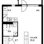 Rent 1 bedroom apartment of 35 m² in Kerava