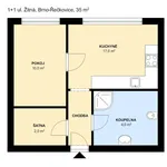 Rent 2 bedroom apartment of 35 m² in Brno