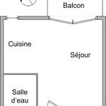 Appartement de 2106 m² avec 1 chambre(s) en location à  LYON 7EME ARRONDISSEMENT
