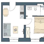 Rent 1 bedroom apartment of 34 m² in Dusseldorf