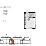 Rent 1 bedroom apartment of 29 m² in Helsinki