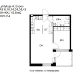 Rent 2 bedroom apartment of 43 m² in Espoon