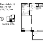 Rent 2 bedroom apartment of 47 m² in Viikki,