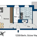 Miete 2 Schlafzimmer wohnung von 50 m² in Berlin