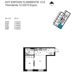 Rent 2 bedroom apartment of 37 m² in Espoo