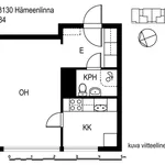 Rent 1 bedroom apartment of 31 m² in Hameenlinna