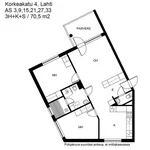 Rent 3 bedroom house of 70 m² in Niemi,