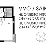 Vuokraa 2 makuuhuoneen asunto, 56 m² paikassa Lahti