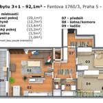 Pronajměte si 3 ložnic/e byt o rozloze 88 m² v Praha