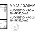 Vuokraa 2 makuuhuoneen asunto, 43 m² paikassa Lahti