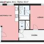 Rent 2 bedroom apartment of 58 m² in Brno