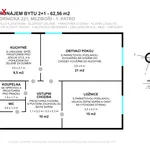Pronajměte si 2 ložnic/e byt o rozloze 63 m² v mezibori