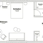 Miete 1 Schlafzimmer wohnung von 35 m² in Wolfsburg