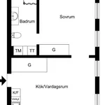 Hyr ett 2-rums lägenhet på 45 m² i Malmo